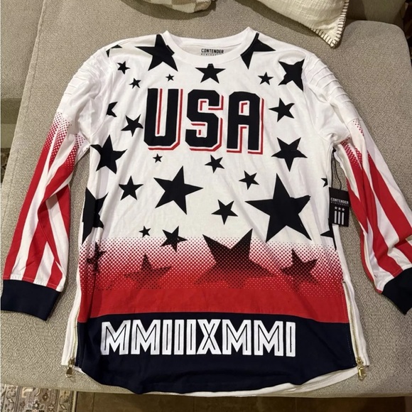 Contender Men’s XXL USA Long Sleeve Tee NWT - Picture 1 of 11